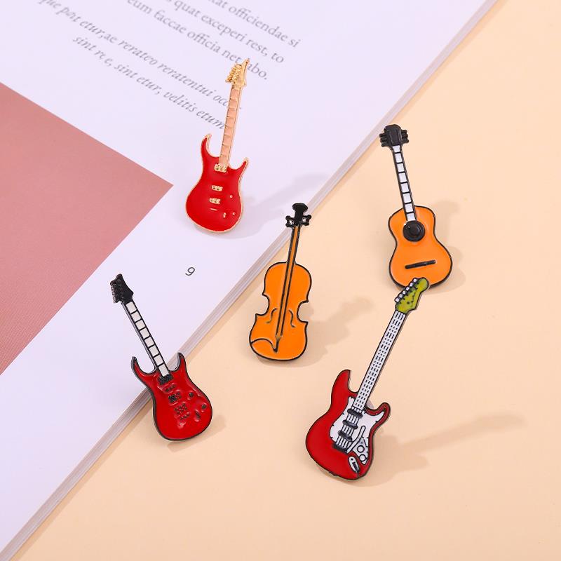 Musical Instrument Symbols - Alfileres, broches personalizados para bajo, instrumentos