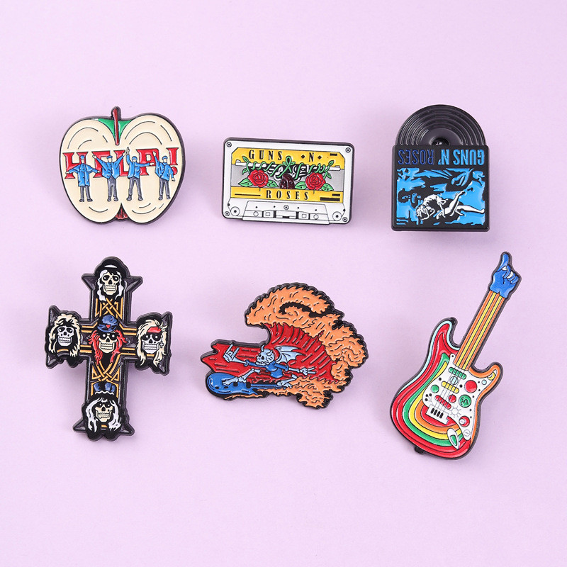 Musical Instrument Symbols - Pins de esmalte personalizados con dibujos