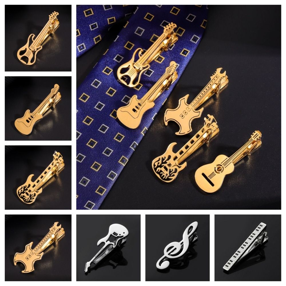 Musical Instrument Symbols - Clip de corbata de guitarra con