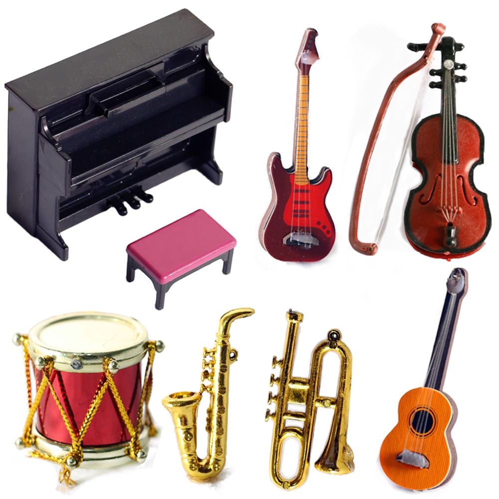 Musical Instrument Horn - Instrumentos musicales de muñeca en miniatura,