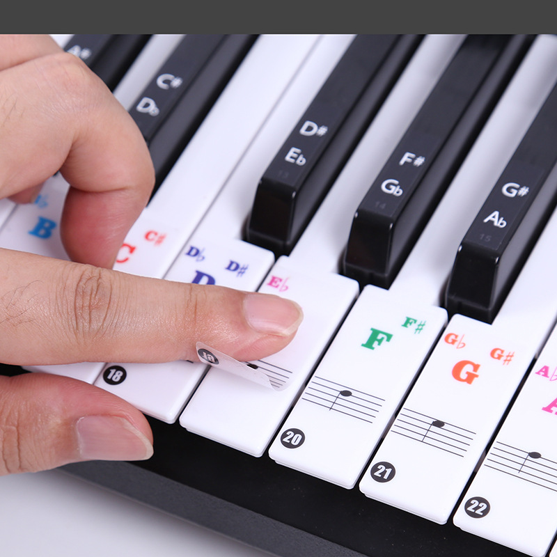 Musical Instrument Symbols - Pegatinas Transparentes para Teclado de Piano,