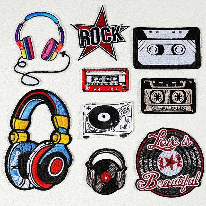 Musical Instrument Image - Parches bordados para planchar guitarra, insignia