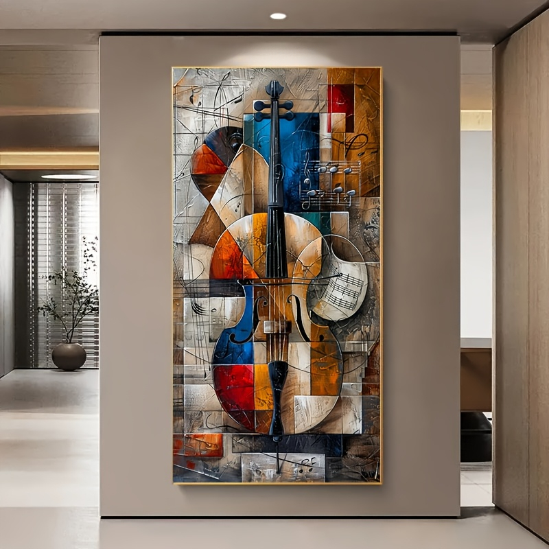 Musical Instrument Image - Póster de violonchelo abstracto moderno, impresiones