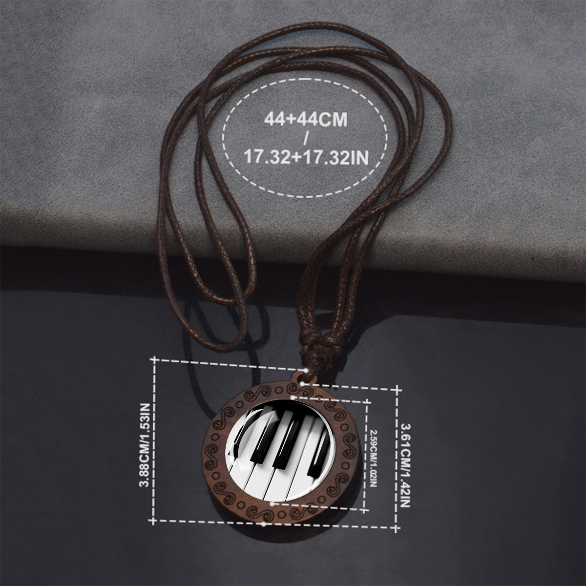 Collar con colgante de madera, - Musical Instrument Image reseña y precio