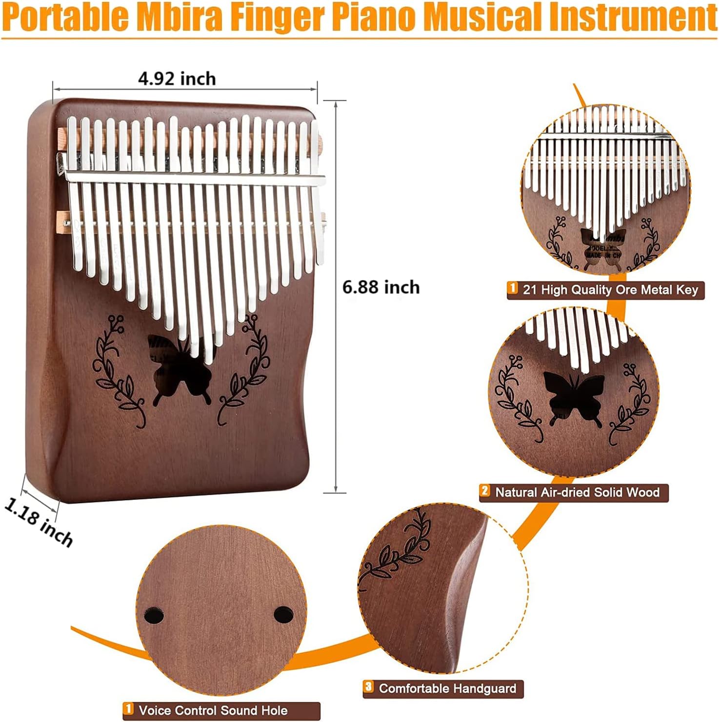 Kalimba, Piano de Pulgar de 21 - Musical Instrument Kalimba reseña y precio